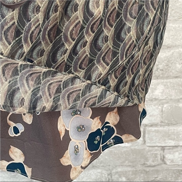 SUNO Silk Overlay Print Skirt - Picture 4 of 7